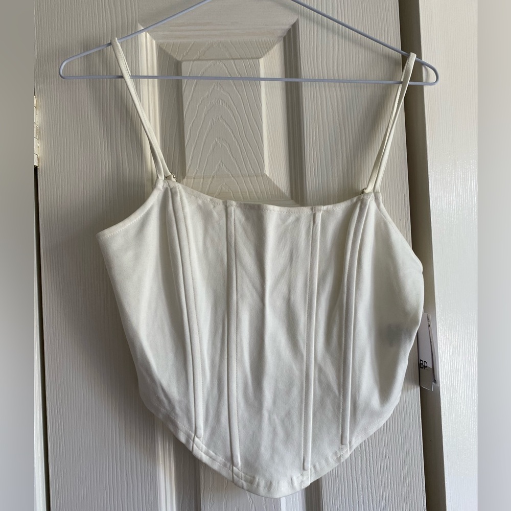 NWT BP ivory Fitted Corset Top